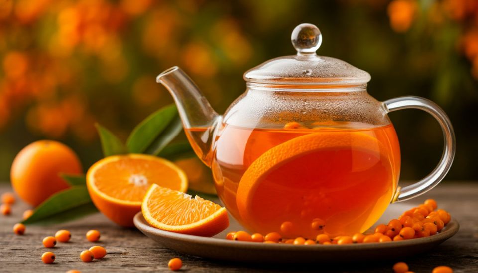 Чай с облепихой и апельсином: простое согревающее сочетание витаминов