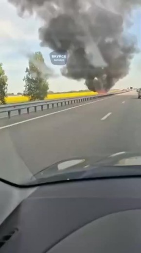 На трассе Бийск - Барнаул сгорел автомобиль