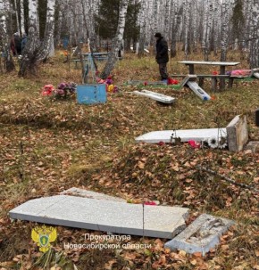 Всего юные вандалы разрушили 86 памятников на кладбище в Новосибирской области