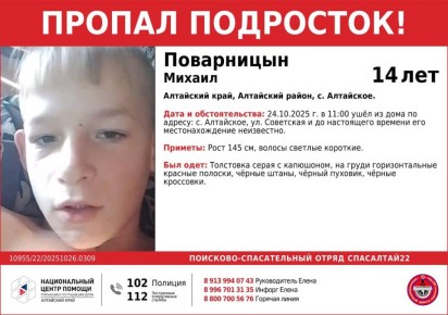 В селе Алтайское ищут пропавшего подростка