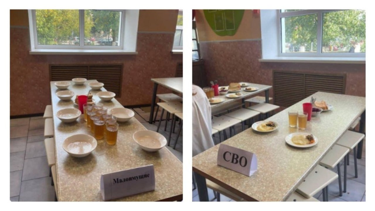 В школьной столовой города Азова детей разделили на "малоимущих" и "СВО"