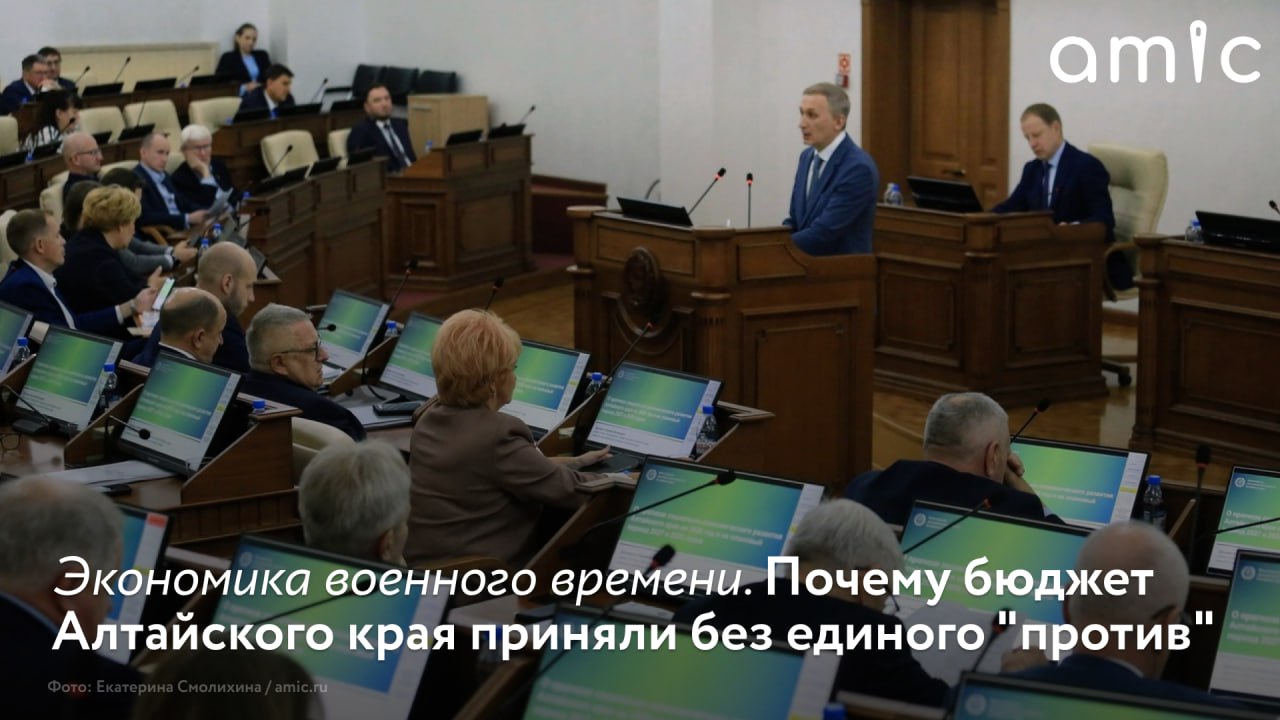 Депутаты Алтайского краевого Законодательного собрания рассмотрели в первом чтении проект закона о краевом бюджете на 2026 год