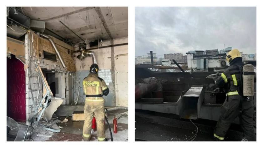 В Барнауле произошел пожар в бывшем здании ночного клуба "Опера" на проспекте Красноармейском