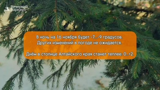 15 и 16 ноября в столице Алтайского края осадки не прогнозируются