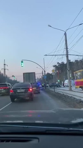 ДТП на трамвайных путях в Барнауле