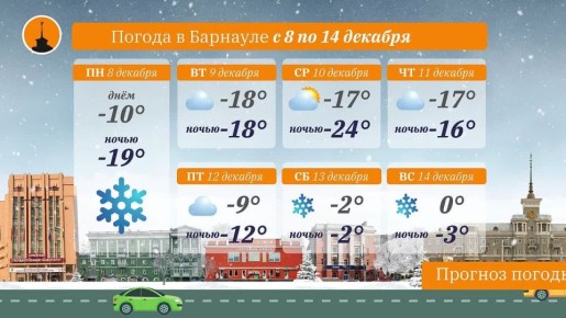 Прогноз погоды от @barnaul_press на предстоящую неделю