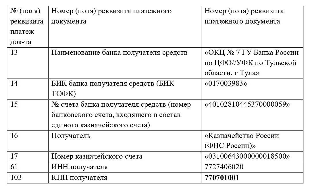 Обращаем ваше внимание!. Межрайонная ИФНС России № 1 по Алтайскому краю в связи с изменением юридического адреса уполномоченного налогового органа получателя средств –