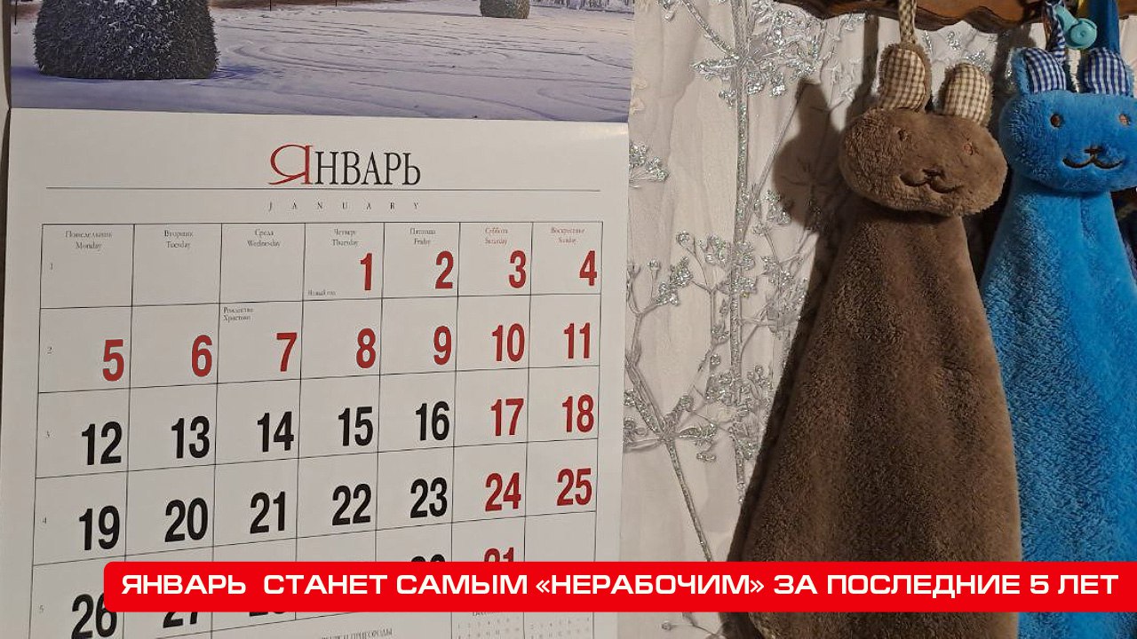 В этом году в январе россияне будут работать всего 15 дней