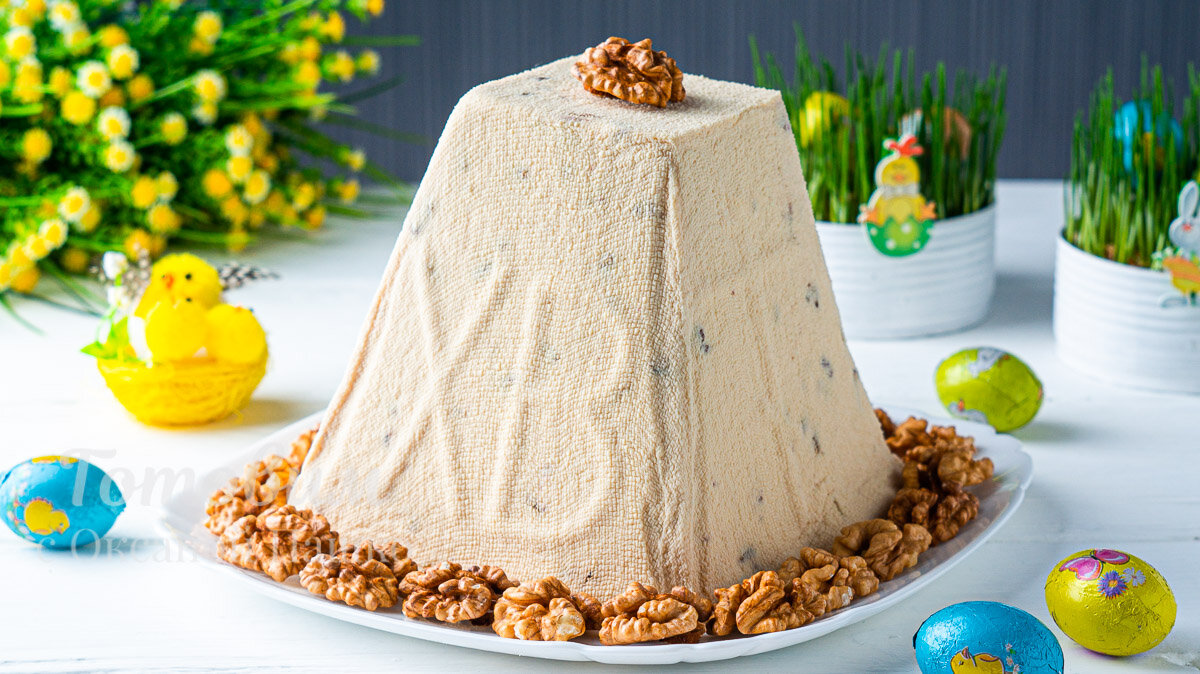 Творожная карамельная пасха без яиц: легкий и вкусный рецепт