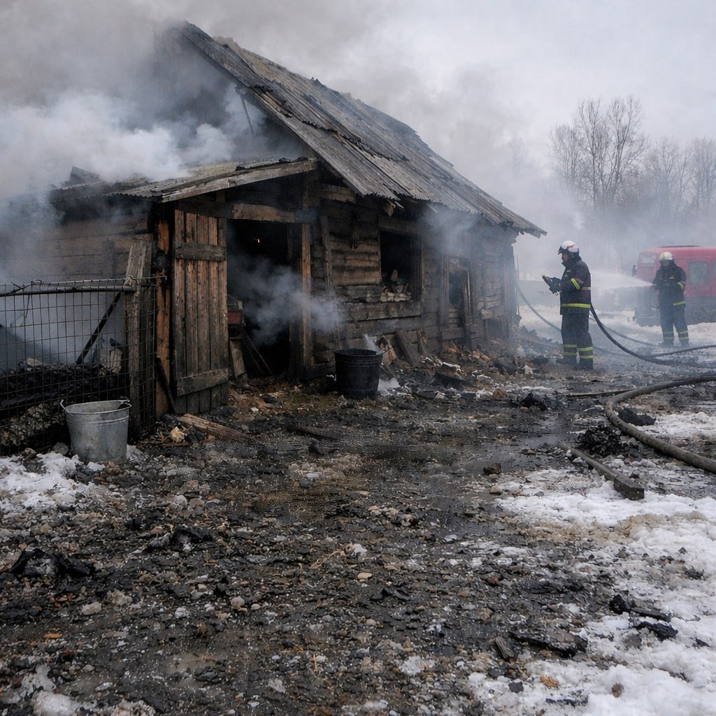 На пожаре в Чарышском районе погиб домашний скот