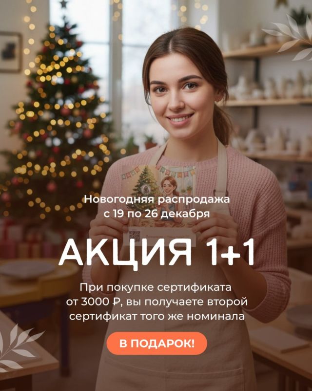Новогодняя распродажа: подарочные сертификаты для творчества