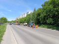 Дорожная служба проводит ремонт дорожного полотна на улице Антона Петрова и проспекте Коммунаров