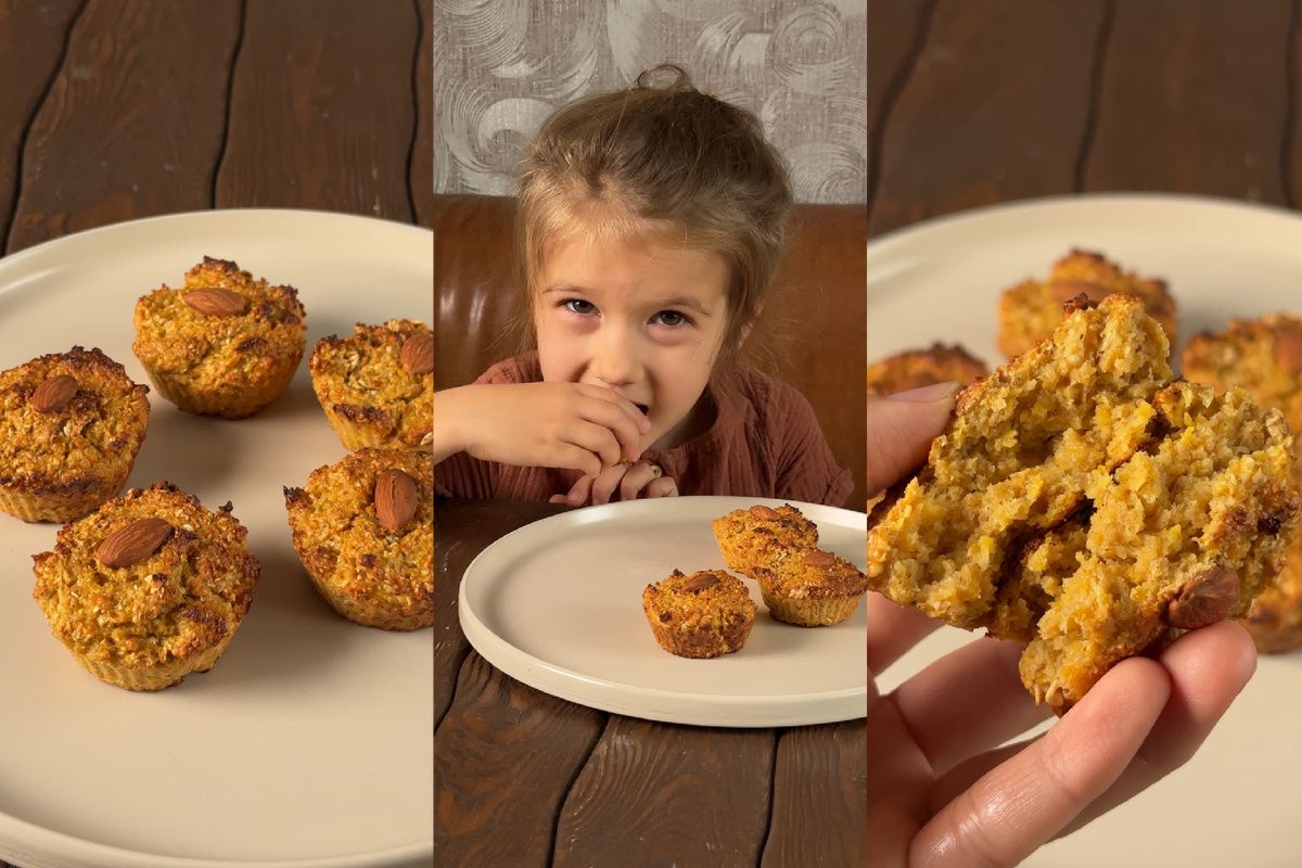 Ароматные кексы с овсянкой и курагой