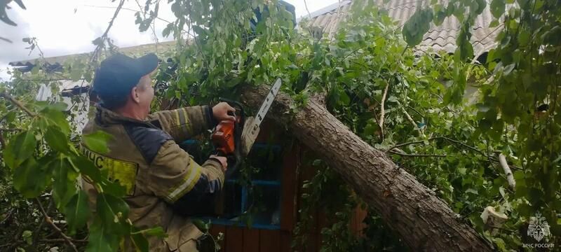 В Алтайском крае спасатели продолжают устранять последствия урагана В Алтайском крае спасатели продолжают устранять последствия урагана