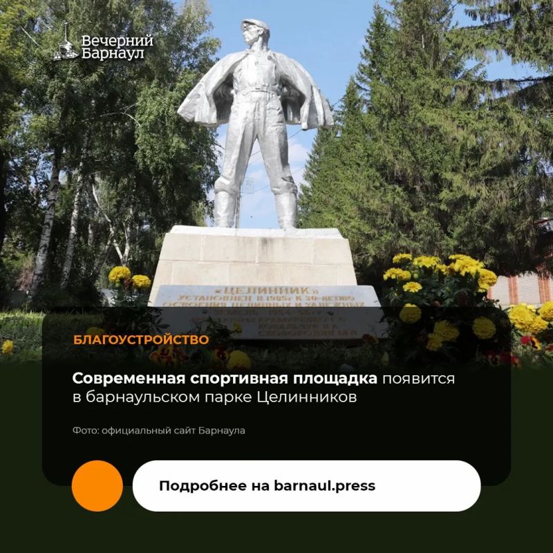 Современную спортивную площадку сделают в парке Целинников Ленинского района Барнаула