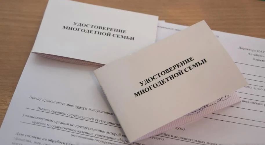 В Алтайском крае многодетные семьи получают удостоверения единого образца, подтверждающие их статус