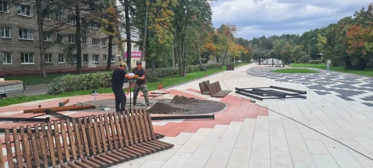 В барнаульском поселке Южном продолжают благоустраивать аллею имени А.И. Чепурко