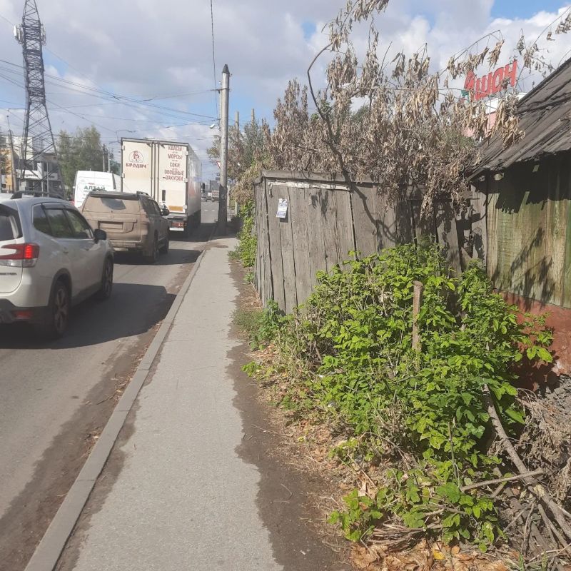 Жительница Барнаула пожаловалась на отсутствие нормального тротуара на улице Челюскинцев Жительница Барнаула пожаловалась на отсутствие нормального тротуара на улице Челюскинцев