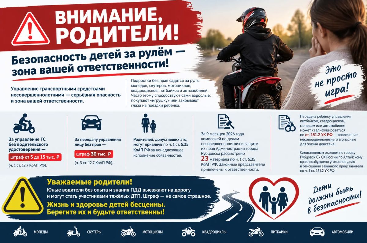 Внимание, родители! Несовершеннолетний за рулём — это не милое увлечение, а потенциальная трагедия и зона ответственности взрослых