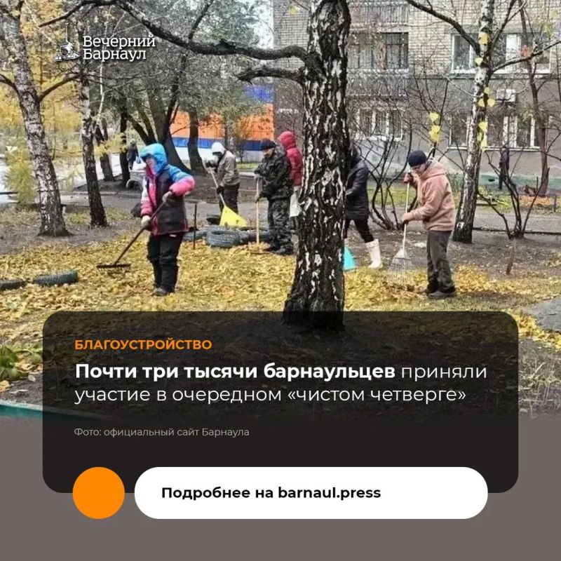 22 октября во всех районах Барнаула прошёл очередной «чистый четверг»