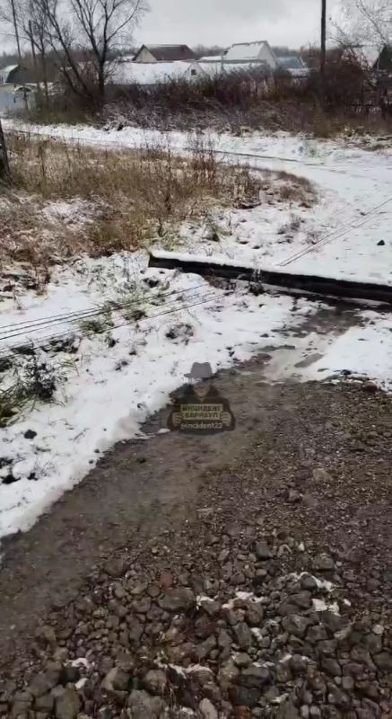 Упавший столб с проводами третий день лежит под Барнаулом Упавший столб с проводами третий день лежит под Барнаулом
