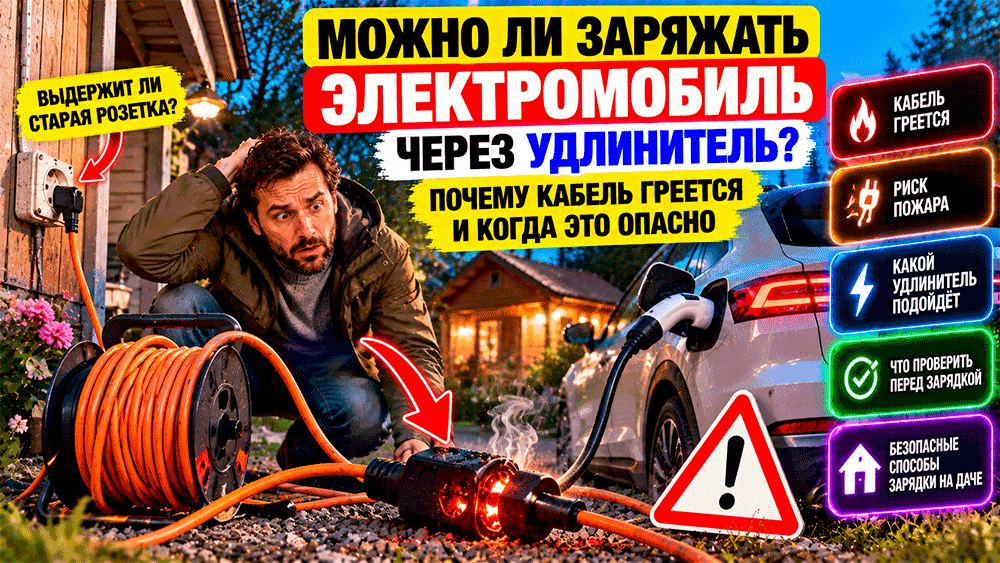 Удлинитель для электромобиля: когда зарядка становится опасной